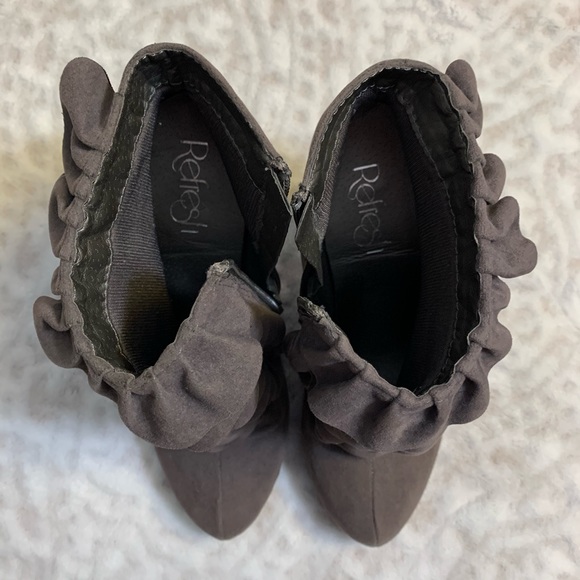 Refresh gray booties boots high heel grey ruffle - Picture 9 of 12